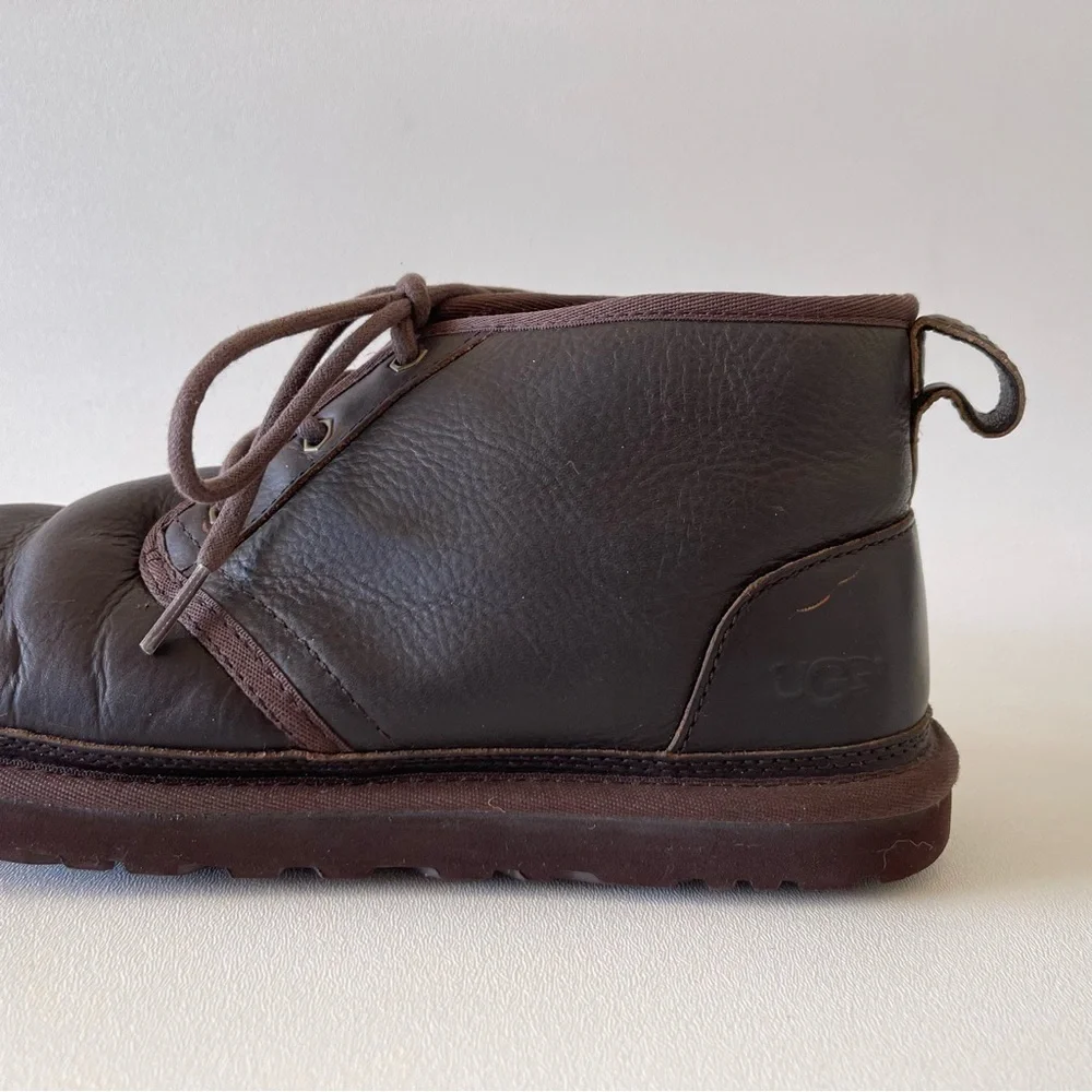 Ugg Boots Neumel Shearling Chukka Lace Leather Casual Comfort Winter Brown 10